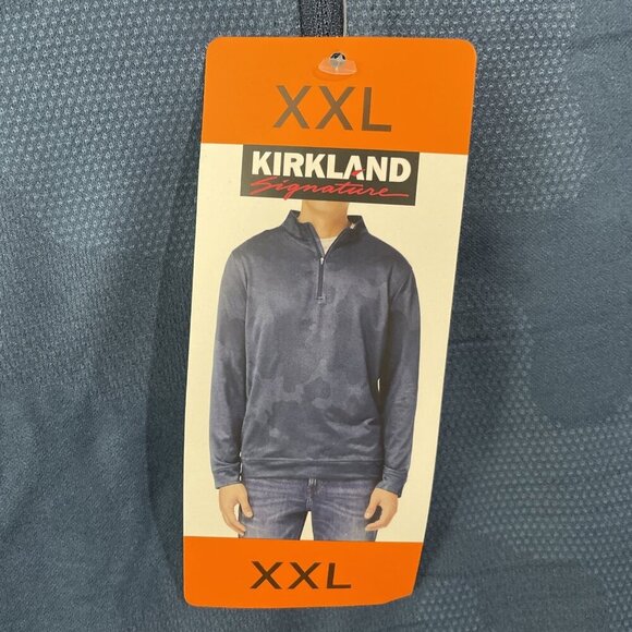 NEW Kirkland Signature Men’s Blue Camo Performance 1/4 Zip Top, Sizes 2XL - Picture 5 of 6